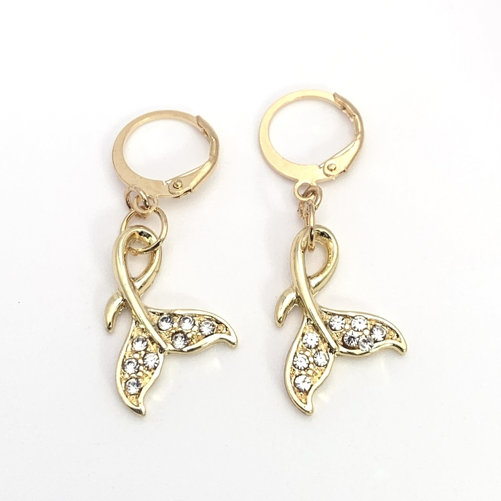 Whale/Mermaid Tail Rhinestone Earrings